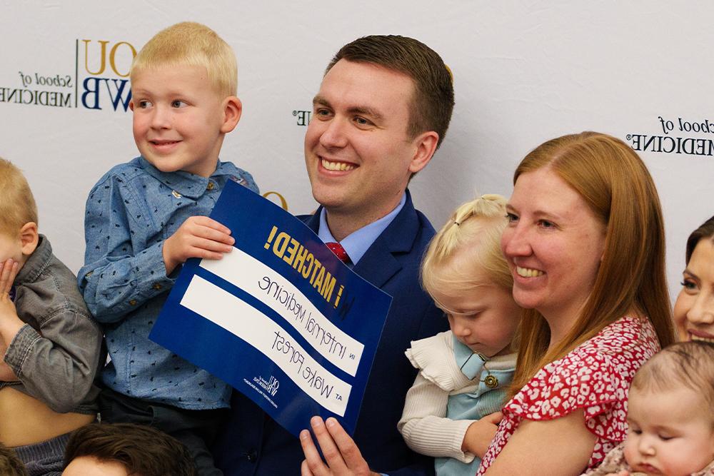 An image of Josh France and his family on Match Day